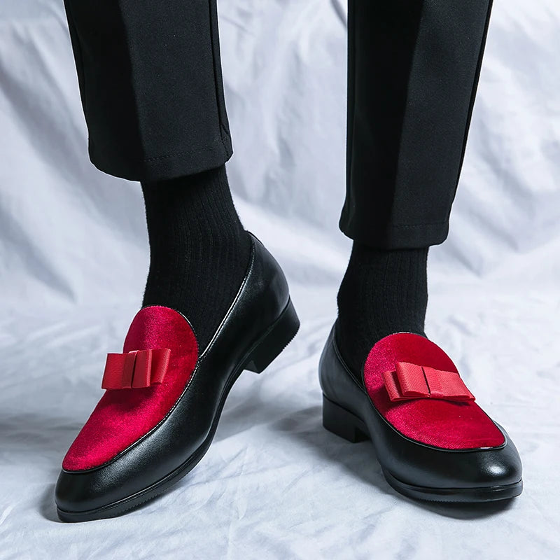 British Business shoes Men Yuppie Social Leather Men Brogue Shoe Wedding Men's Dress Formal Shoes Large Size 48 Bow Loafers Male