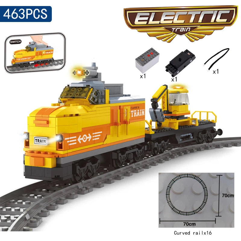 MOC City Series Train Metro Track Building Blocks Railroad Conveyance Toys TR05