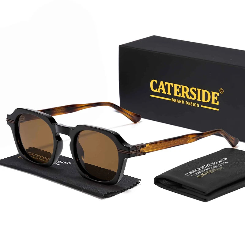 CATERSIDE New Vintage Punk Men's Sunglasses Brand Design Small Frame Sun Glasses Party Travel Fashion Glasses Gift Ideal Choice