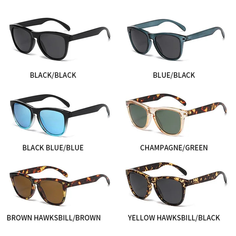JNPCXI New Retro Polarized Men Square Sunglasses Shades Fashion Trending Gradient Blue Black Mirror Women Travel Sun Glasses