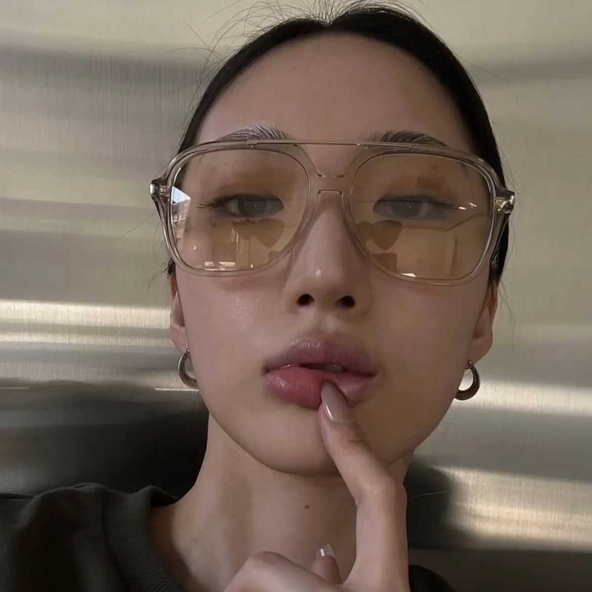JNPCXI New Retro Oversized Pilot Sunglasses Women Fashion Luxury Big Frame Punk Square Sun Glasses Retro Classic Thick Shades