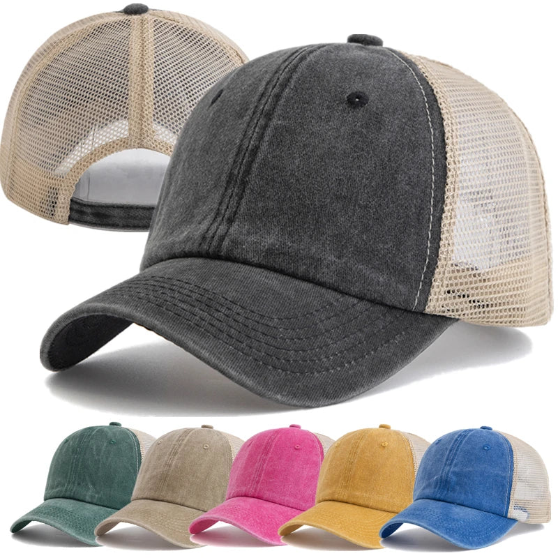 Hot Sale Trucker Hats MultiColor Plain Baseball Cap Women Men Washed Cotton Caps