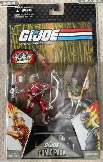 Original Hasbro G.I. Joe A REAL AMERICAN HERO COMIC PACK HARO MASTER & SNAKE EYES Anime Figure Toy Collection Model