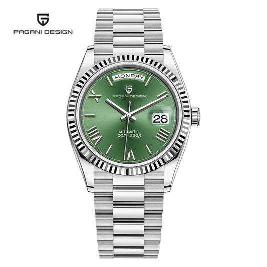 PAGANI DD36 Men's Watch Silver Green Luxury Automatic Mechanical Wristwatches 02