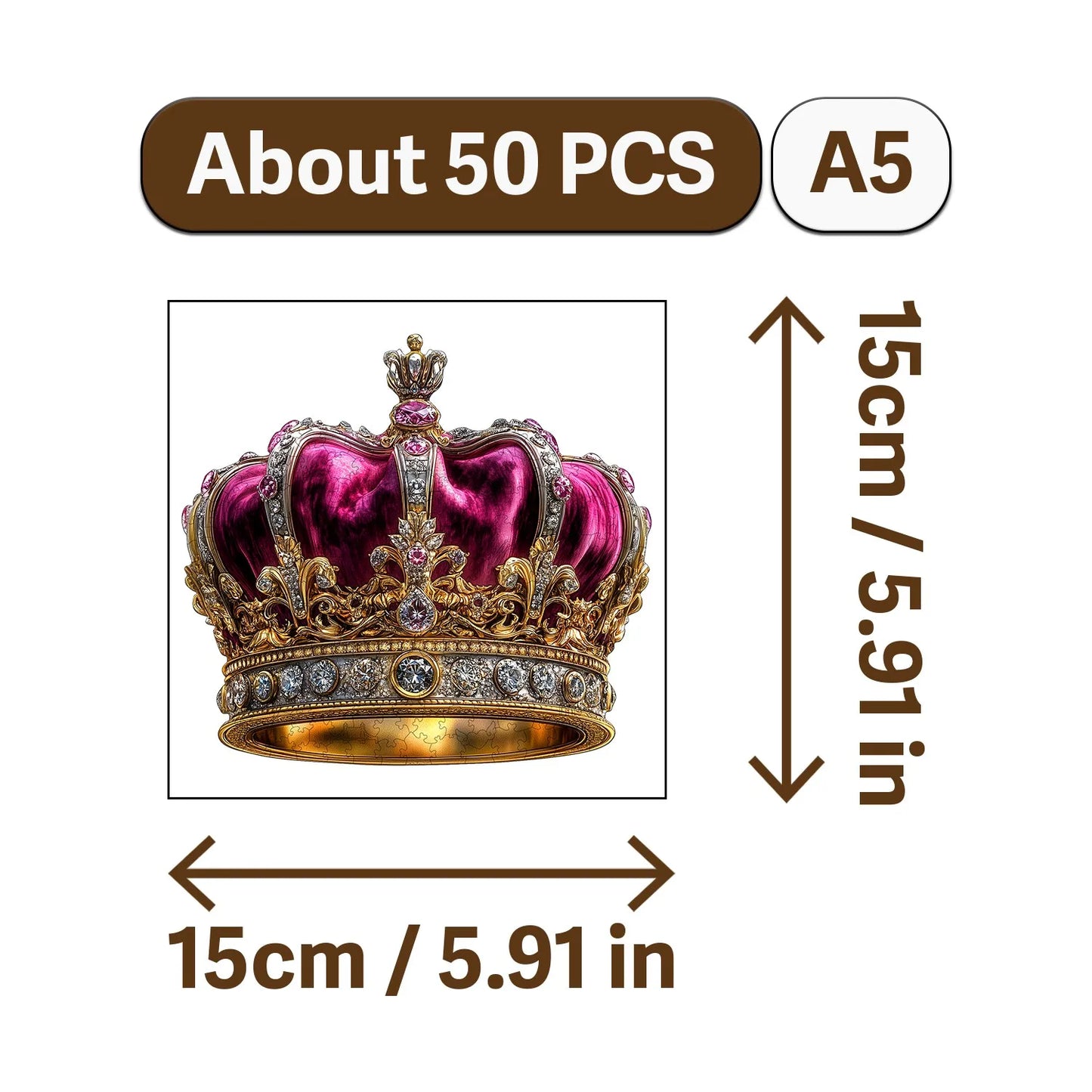 Crown and Cuisine Theme Wooden Jigsaw Puzzle Wood Home Decor Painting Christmas and Halloween Gift Toy For Teen And Kid