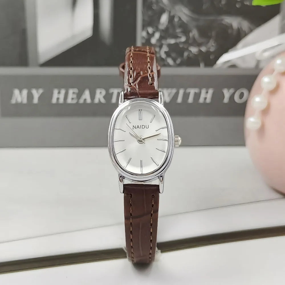 Fashion Brand Women Oval Dial Watch Luxury Leather Strap Quartz Watch Gift Ladies Wristwatches Relojes Para Mujer Wholesale
