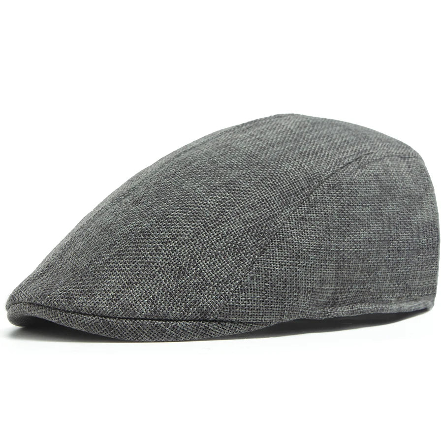 Men's Linen Flat Cap Spring Summer Vintage Visor Beret Breathable Ivy Newsboy Hat Women Fashion Cap Suitable For Small Slim Face