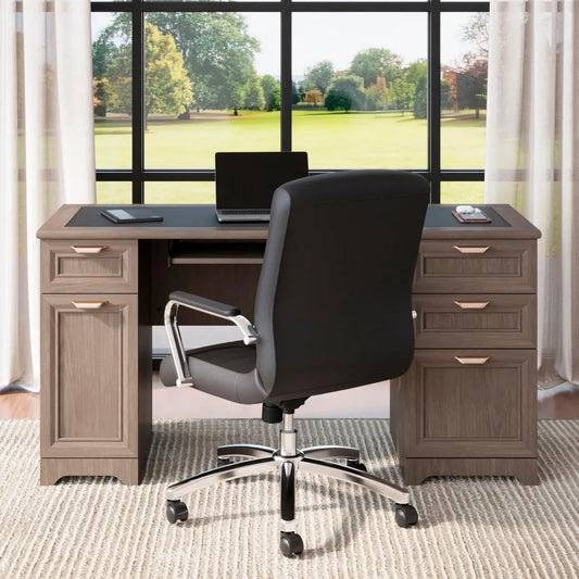 ® Magellan 59"W Manager's Computer Desk, Gray