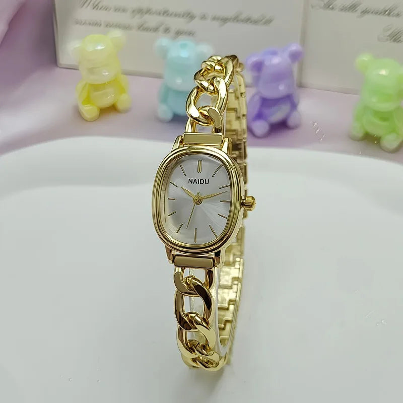 Fashion Women Oval Dial Quartz Watch Luxury Bracelet Wristwatch Famous Brand Watch Wholesale Montre Femme Gifts Dropshipping
