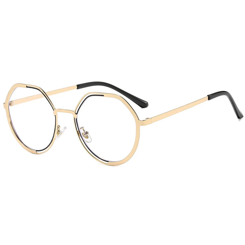 JNPCXI Round Eyeglasses Retro Trendy Lightweight Frame Comfortable Wear Glasses Women