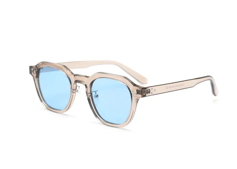 JNPCXI Retro Sun Glasses for Women TR90 Frame Polygon Polarized Sunglasses Uv400 Male Green Brown Lens