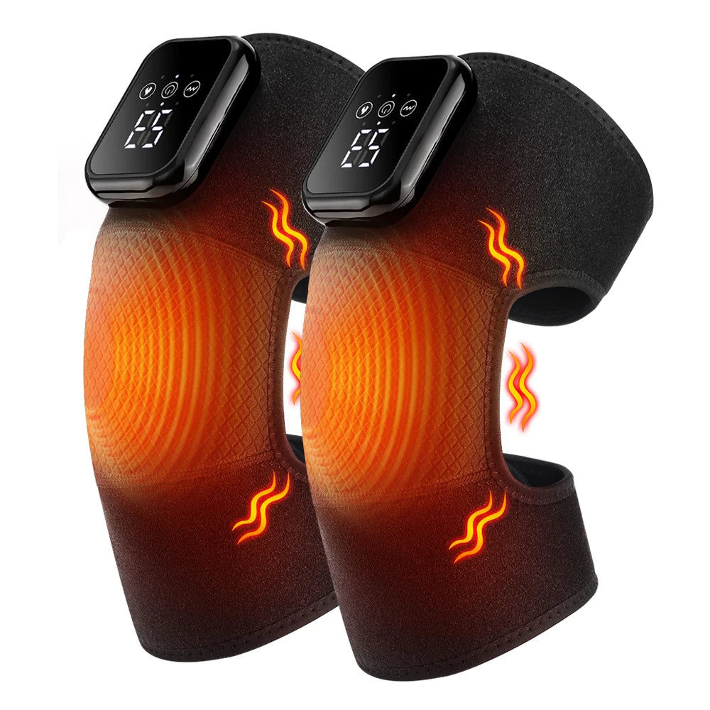 Eletric Knee Massager Heating Pad Vibration Wrap Adjustable Heat Knee Massage Brace Rechargeable Knee Protector Relief Fatigue