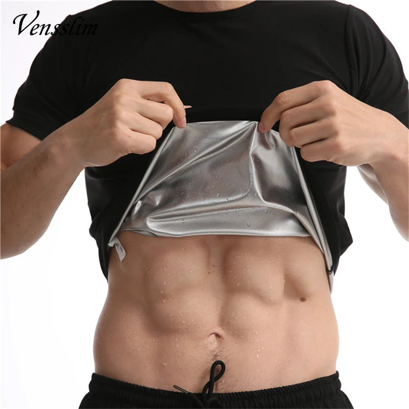Gray Men’s Sauna Suit Heat Trapping Vest Slimming Body Shaper Waist Trainer Top