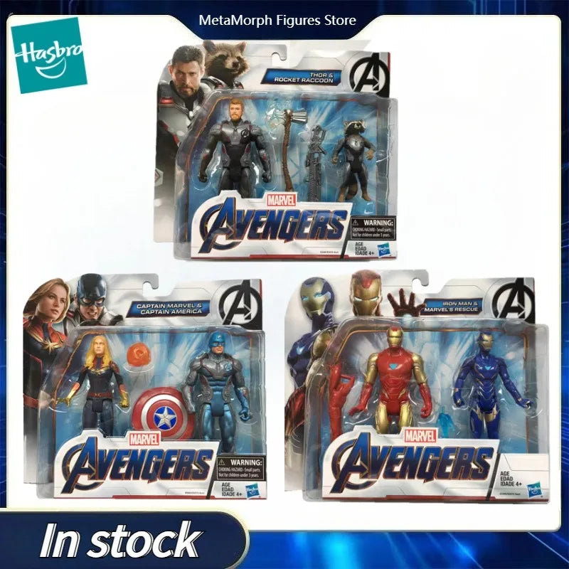 Original Hasbro MARVEL The Avengers THOR&ROCKET RACCOON/CAPTAIN MARVEL&CAPTAIN AMERICA /IRON MAN&MARVEL'S RESCUE Anime Figure