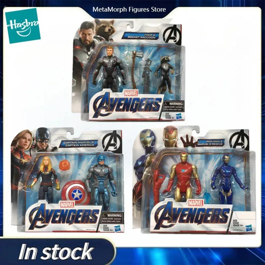 Original Hasbro MARVEL The Avengers THOR&ROCKET RACCOON/CAPTAIN MARVEL&CAPTAIN AMERICA /IRON MAN&MARVEL'S RESCUE Anime Figure