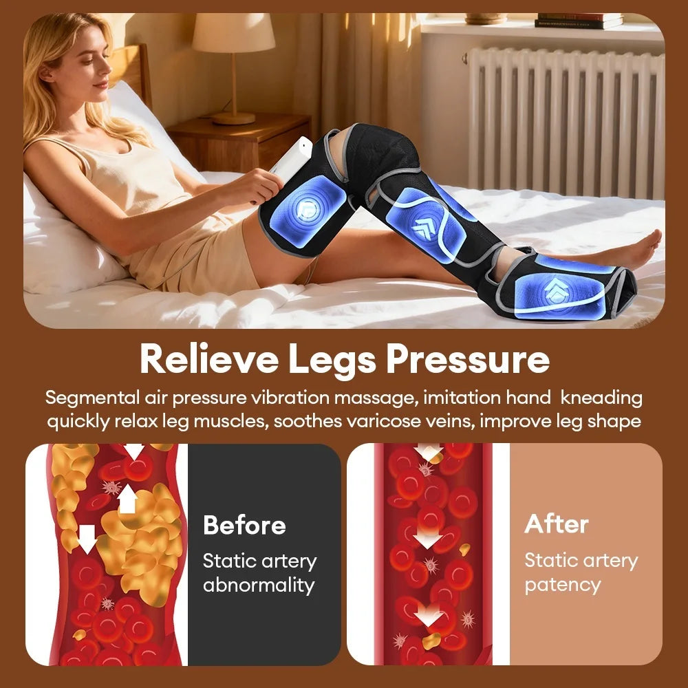 Electric Leg Massager Airbag Kneading Vibration Leg Knee Foot Massager Wireless Thigh Calf Air Pressure Relaxation masajeador