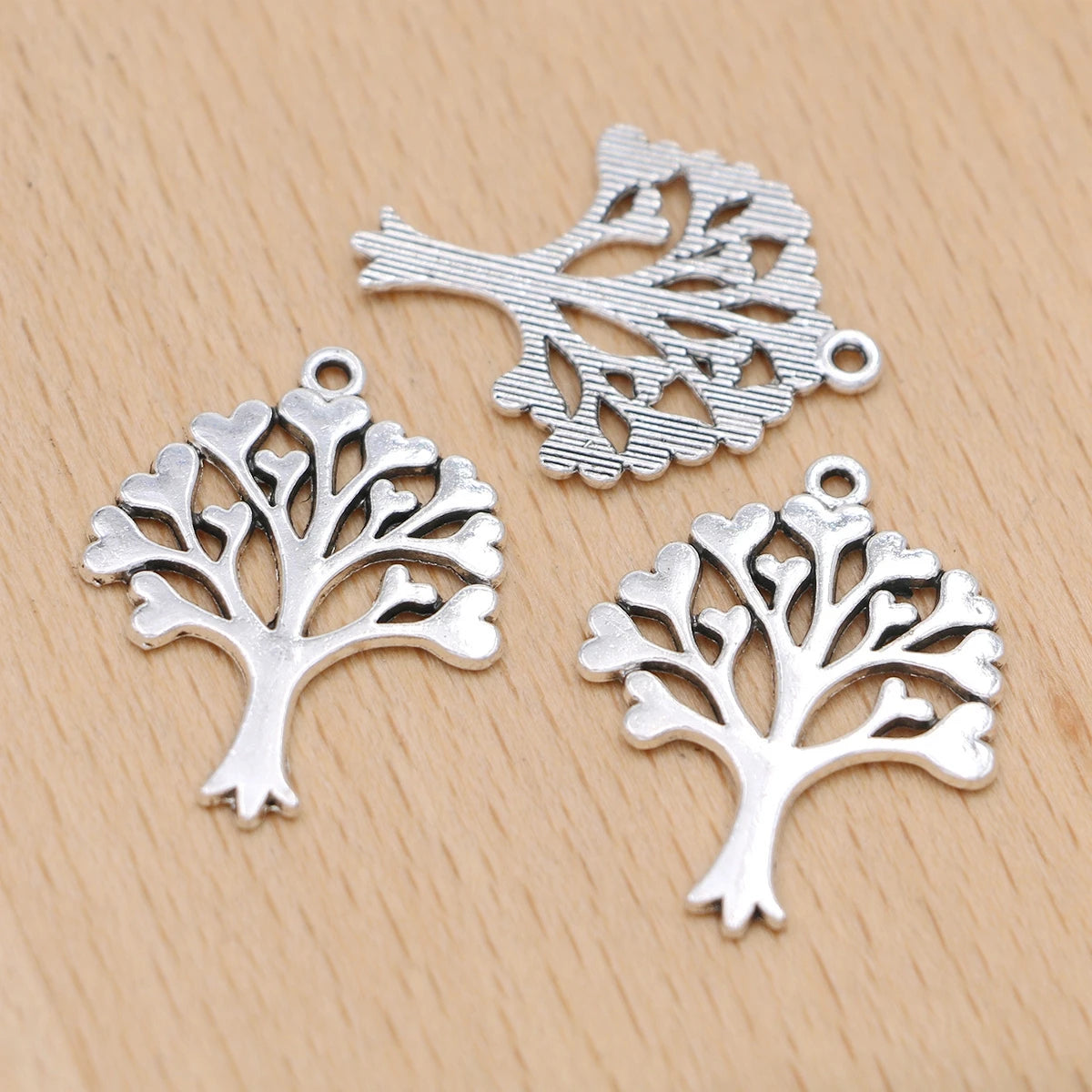 10Pcs Silver Plated Tree of Life Charm Pendant for Jewelry Making Earrings Necklace DIY