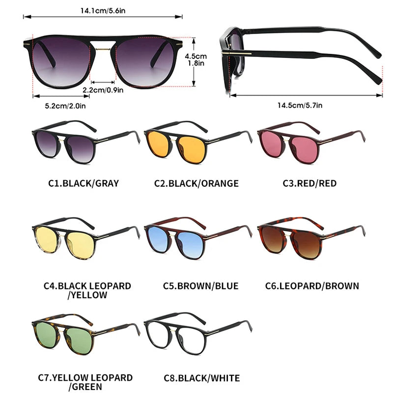 JNPCXI New Fashion Square Sunglasses Women Double Bridges Green Stripe Gradient Shades Men Trending Sun Glasses UV400