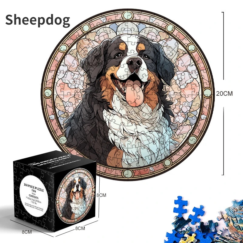20*20cm 168 Pieces of Thickened Blue Cardboard New Mini Round Puzzle Ornament Adult Children's Toy Educational Toys