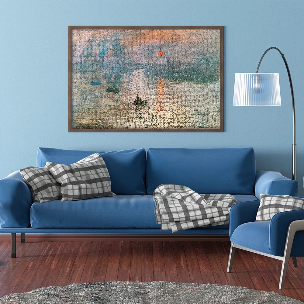 MaxRenard Jigsaw Puzzle 1000 Pieces for Adult Monet Sunrise Impression Environmentally Friendly Paper Christmas Gift Toy