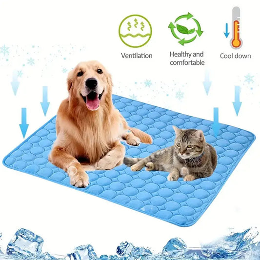 Dogs & Cats Self-Cooling Mat, Washable Ice Silk Sleeping Pad Breathable Blanket