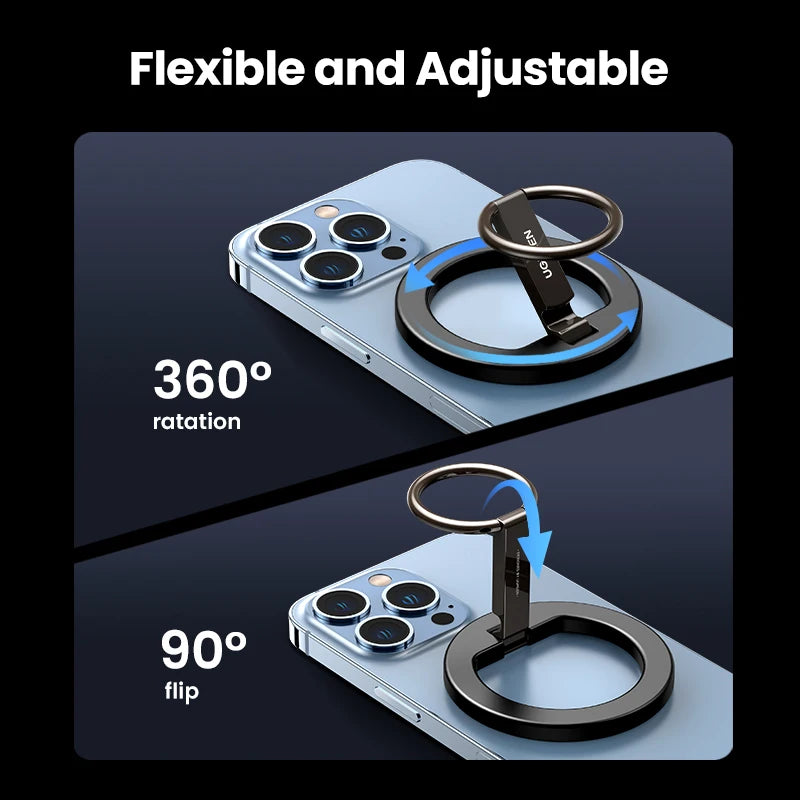 UGREEN Magnetic Phone Ring Holder For Magsafe iPhone 16 15 14 Pro Xiaomi Samsung Huawei Aluminum 360° Rotation MobilePhone Stand