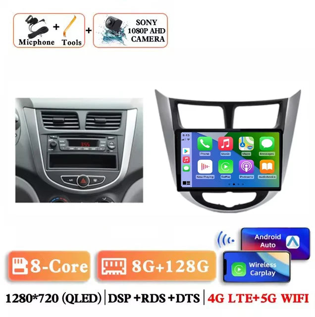 9 '' for Hyundai Solaris Accent i25 2010 - 2016 Car Multimedia Radio Video Player Android 16 GPS Navi HD Touch Screen BT WiFi