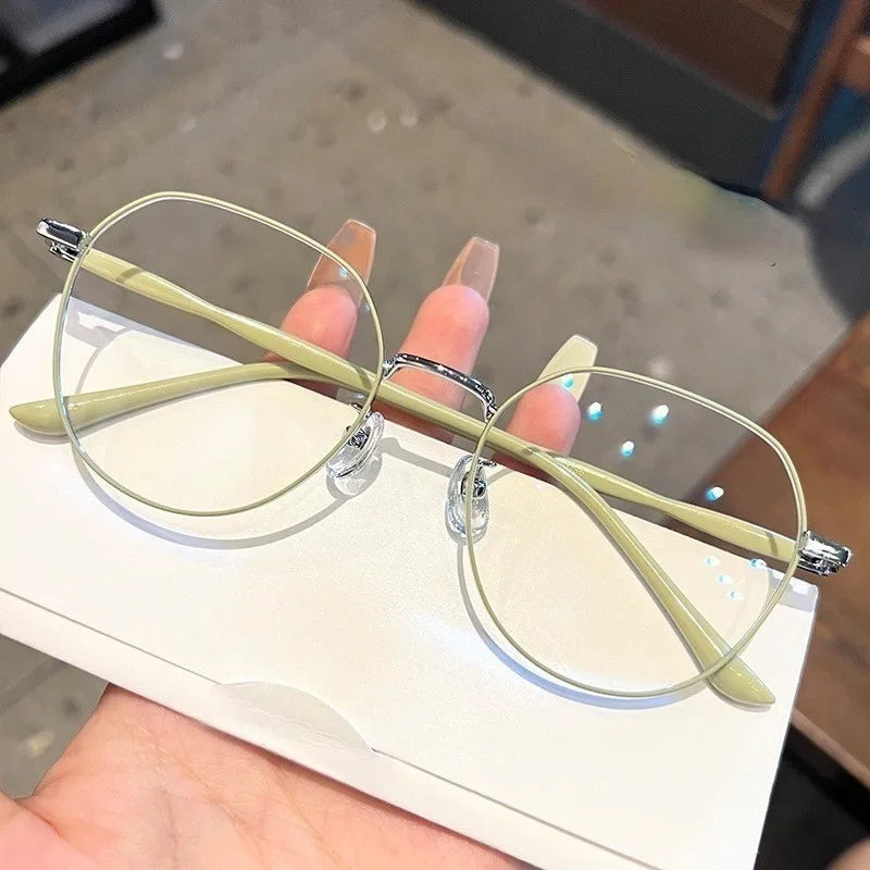 New Korean metal flat light glasses for both men and women, anti blue light/radiation glasses