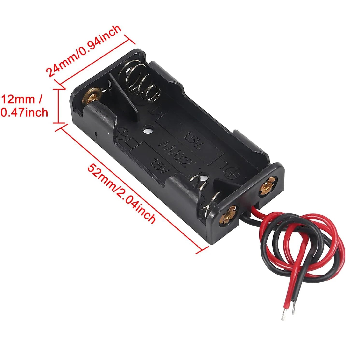 10pcs AAA Battery Holder 2X 1.5V AAA Battery Power Case Plastic Box with Wire Applicable for Electronic Toy Home Appliance Remot