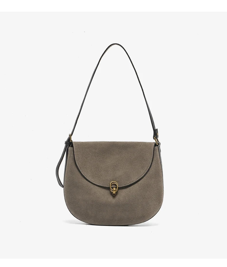 New Female Mini Matte cowhide leather Crossbody Bag Fashionable Versatile Shoulder Shell Handbag Lady Casual Phone Bag