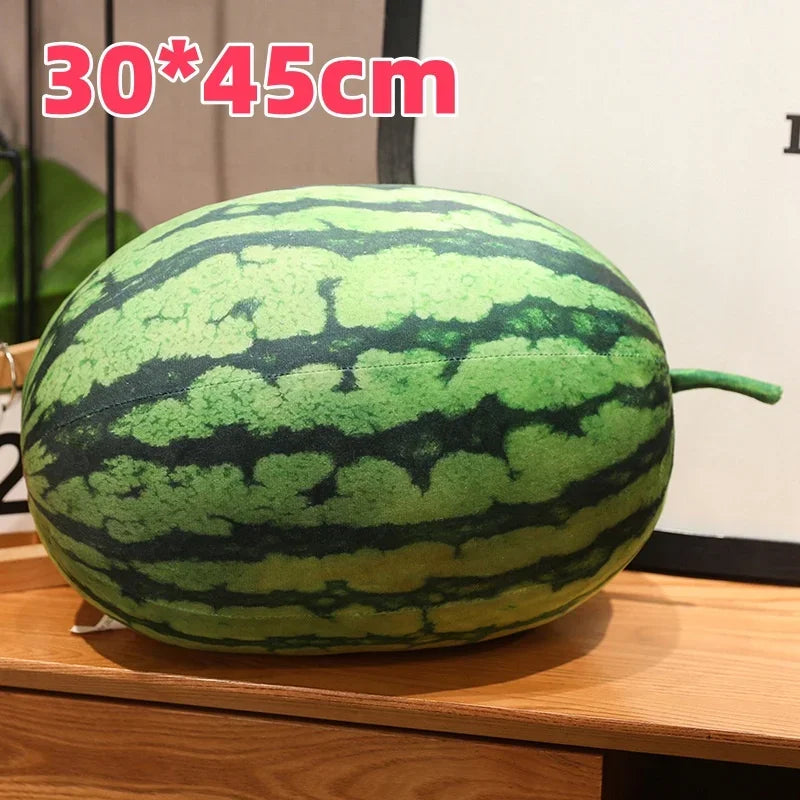 New Funny Lifelike Watermelon Plush Toys Soft Cotton Stuffed Steric Watermelon Pendant Throw Pillow Creative Room Decor