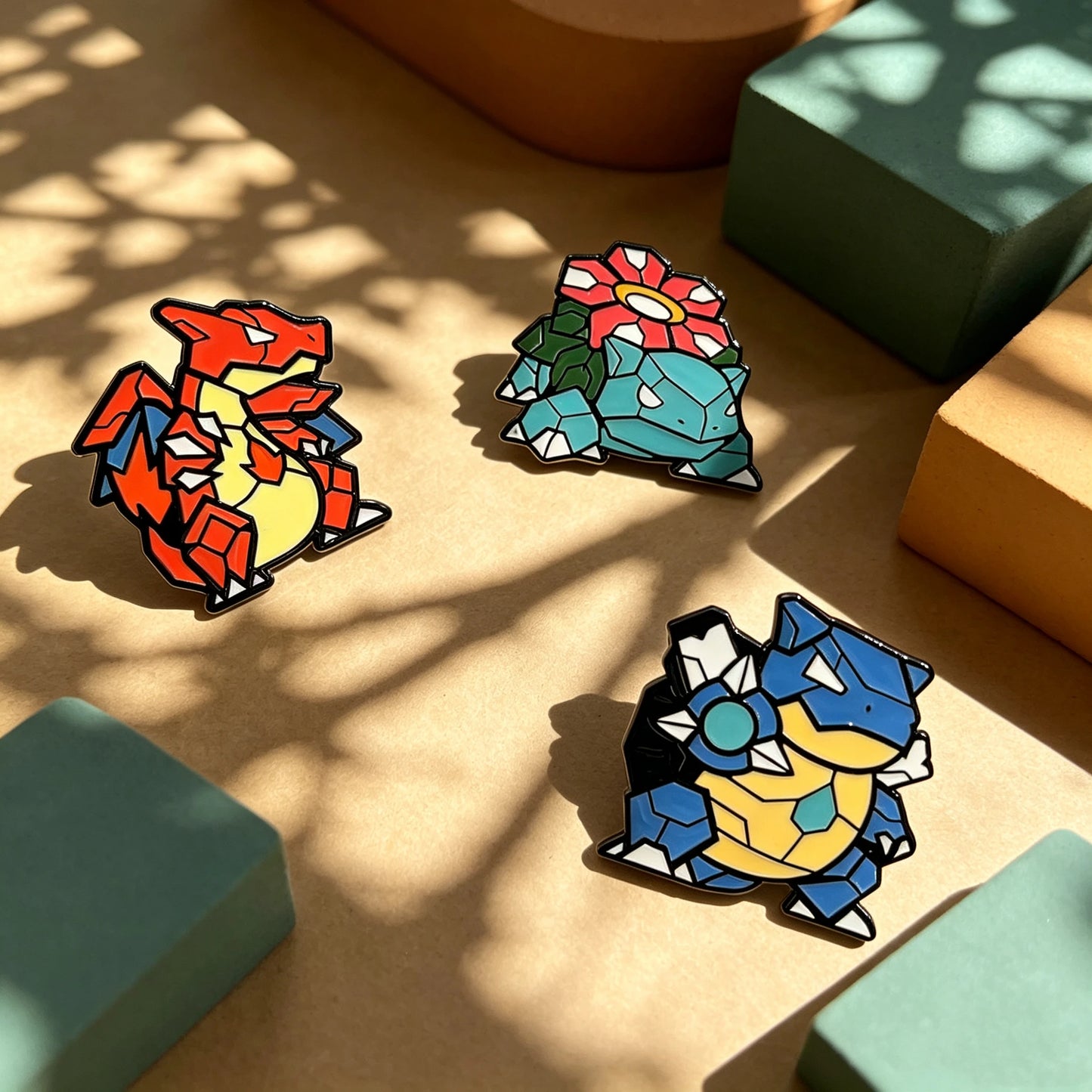 3 PCS New Creative Anime  Isekai Monster Starters Brooch Badge Charizard  Enamel Lapel Pins For Collectors