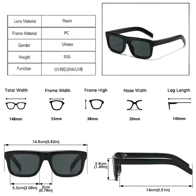 JNPCXI New Square Sunglasses Women Fashion Black Orange Gradient Shades UV400 Retro Men Sun Glasses
