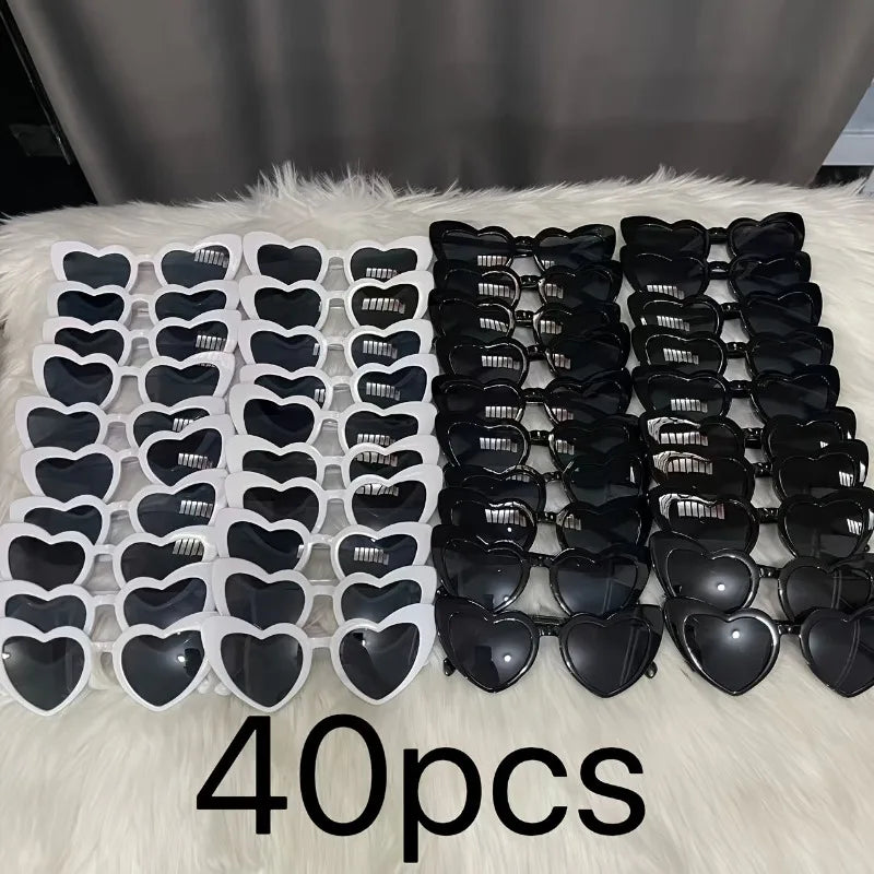40pcs Heart shaped Glasses Wedding Party Birthday Gift Birthday Gift Bachelor Party Party Supplies Halloween Christmas Gift