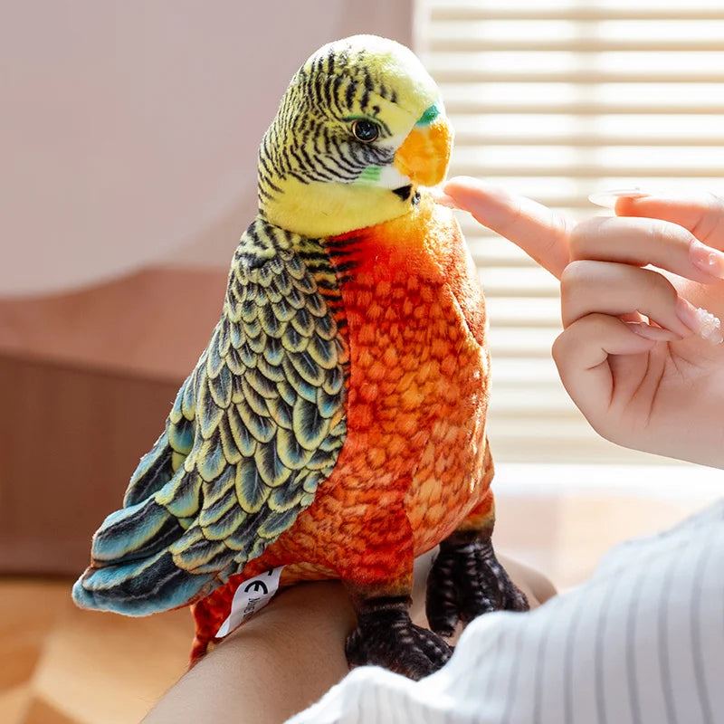 23cm Cute Lifelike Parrot Printed Animals Delicate Toy Pet Bird Bright Colour Plush Doll Zoo Souvenir Party Photo Props