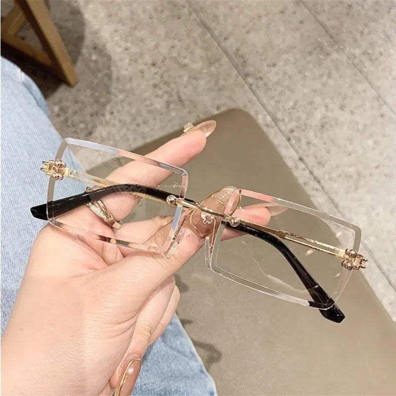Stylish Frameless Gradient Fashion Glasses for Women - Chic Everyday Eyewear  Perfect for Fashion Statements And Everyday Wear