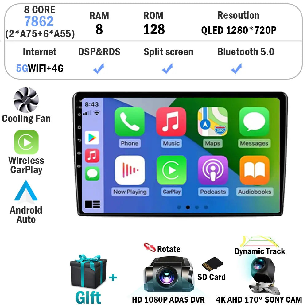 Android 15 Radio For Toyota Urban Cruisers 2009 Navigation GPS QLED Touch Screen Stereo Car Multimedia Video Player Head Unit