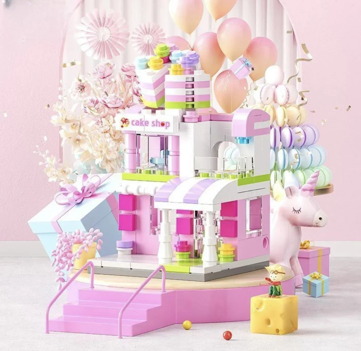 Architecture Street View House Building Blocks DIY Mini City Store Model Toys