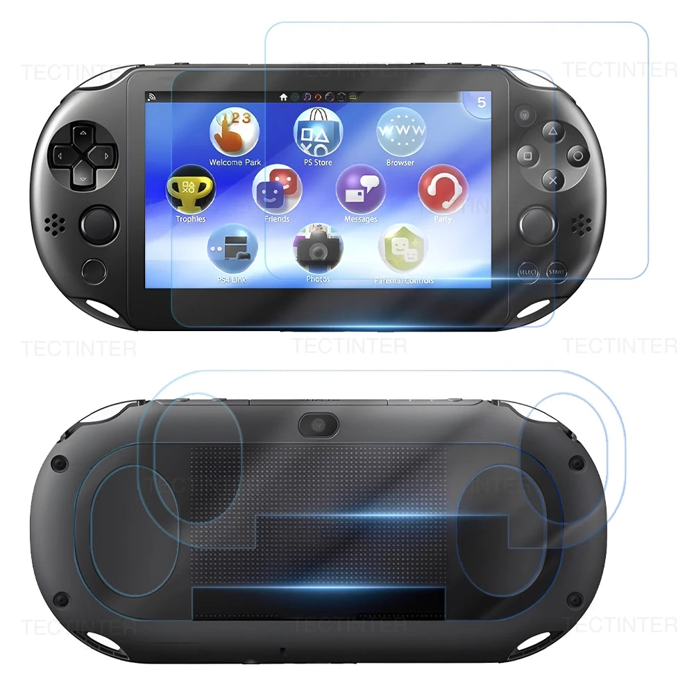 Screen Protector Sony PS Vita 1000/2000, Front Tempered Glass + Back Clear Film