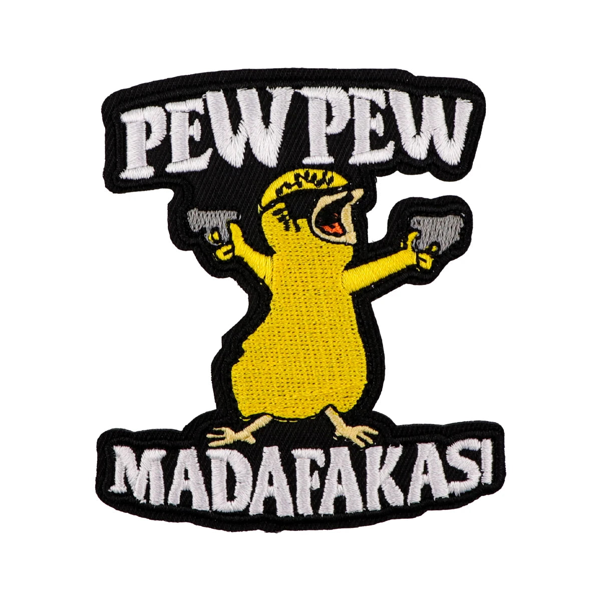 PEW PEW Funny Duck Quotes Patches For Clothing Patches Appliques Iron on Badges Clothes Stickers DIY Sewing Embroideriy Stripes