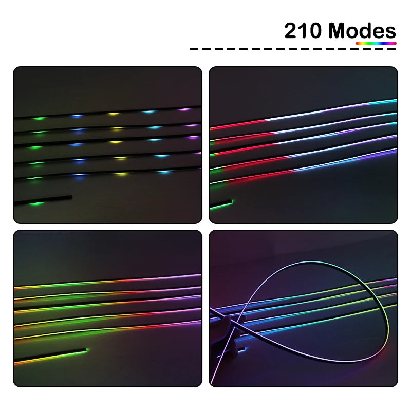 140cm/55.1inch Car Ambient Lights Universal LED Symphony RGB Atmosphere Lamp Acrylic Strips APP Control for Tesla Model 3 Y S X