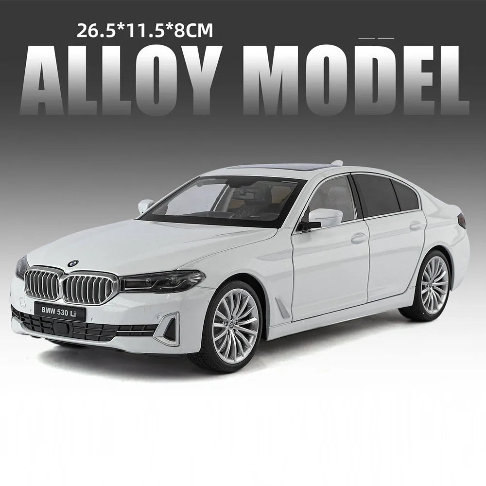 1:18 X5M 530Li Alloy Model Toy Car Model Doors Opened Front Wheel Steering Shock Absorption Miniature Vehice Adult Gift for Boy