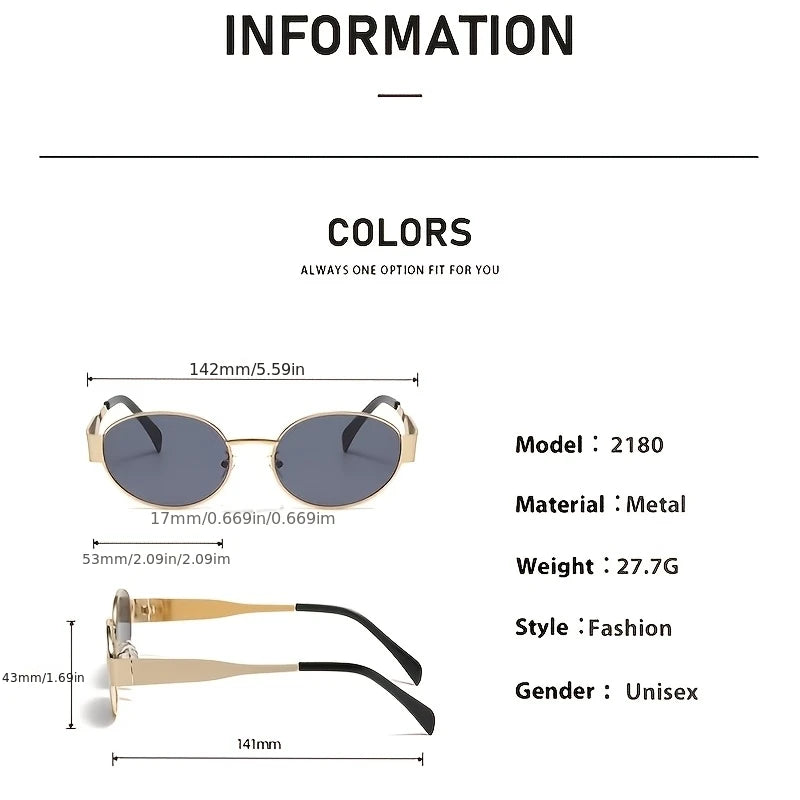 Oval Men's and Women's High-end Metal Glasses