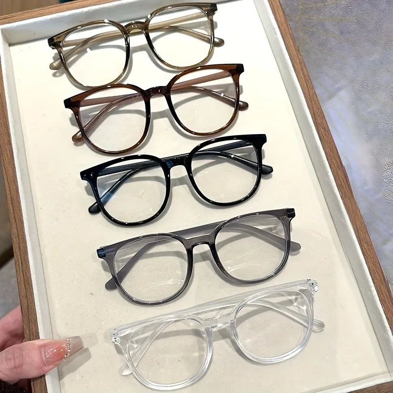 Ultra-Light Retro Tea Brown Blue Light Blocking Glasses Korean Style Large Frame Eyewear