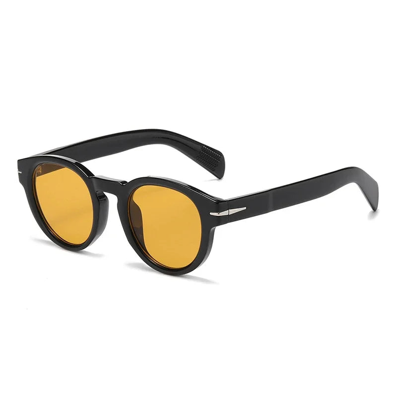 JNPCXI New Retro Round Punk Men Sunglasses Fashion Brand Designer Women Rivets Sun Glasses Shades UV400