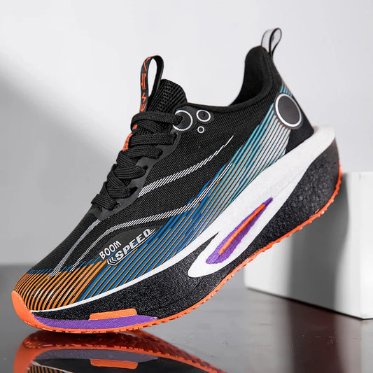 Running Shoes Carbon Board Speciality Marathon Men Sports Reticular Breathable Lightweight Women's Athletic Nonskid Sneakers