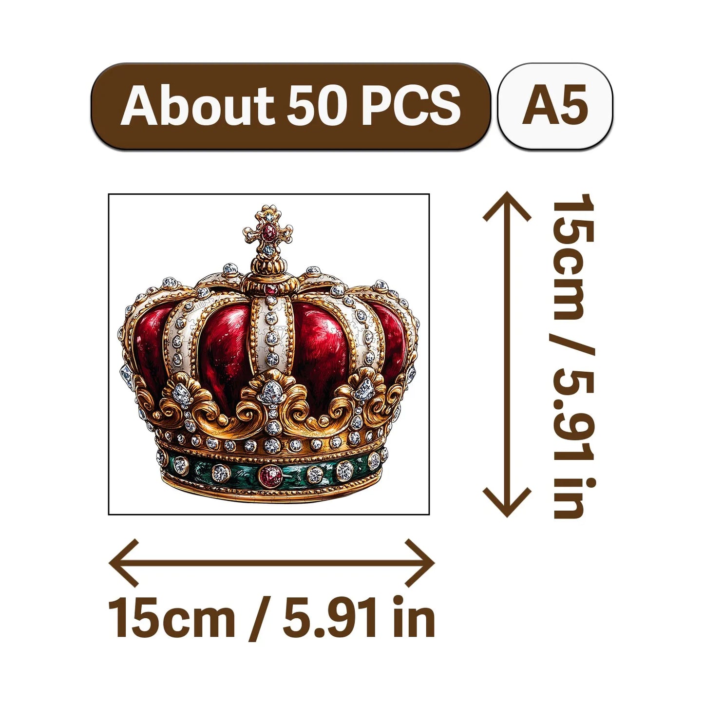 Crown and Cuisine Theme Wooden Jigsaw Puzzle Wood Home Decor Painting Christmas and Halloween Gift Toy For Teen And Kid