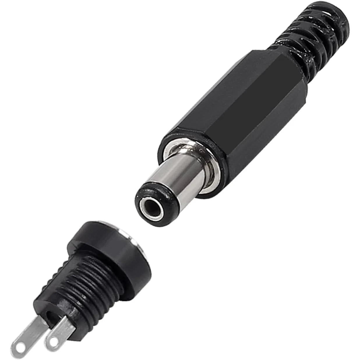 20Pairs 5.5x2.1mm DC Power Supply Male Plug + Female Jack Panel Mount Solder Wire Connector 5.5 * 2.1mm DC Plug Socket Connector