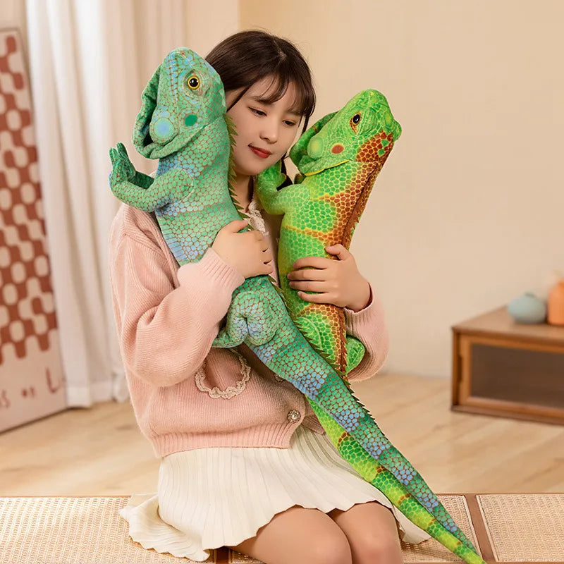 65/95cm Like Real Lizard Doll Plush Toy Stuffed Long Tail Green Wild Reptile Animal Plushie Peluche Boys Girls Birthday Gift