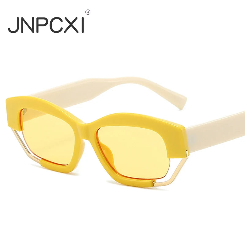 JNPCXI New Designer Sunglasses Women Men Fashion Decoration Hollow Metal Unique Sun Shades Unisex Eywear UV400